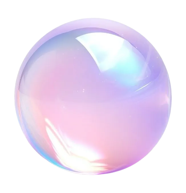 Colorful iridescent bubble representing creativity and personalization in AI-generated cover letters.